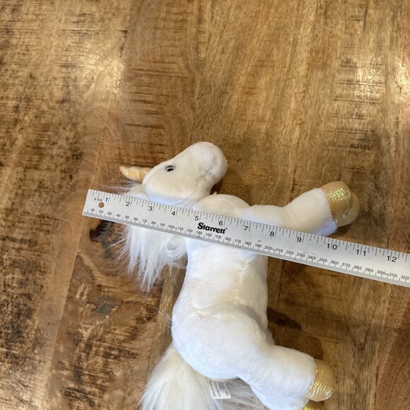 Aurora White 12” Unicorn Lovey Plush Yellow Flower Collar Gold Hooves 2016 - Picture 9 of 10